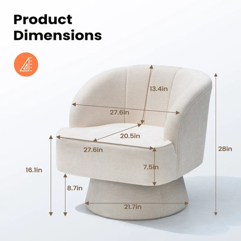 Pellebant Swivel Accent Chair Armchair Sofa for Living Room Bedroom