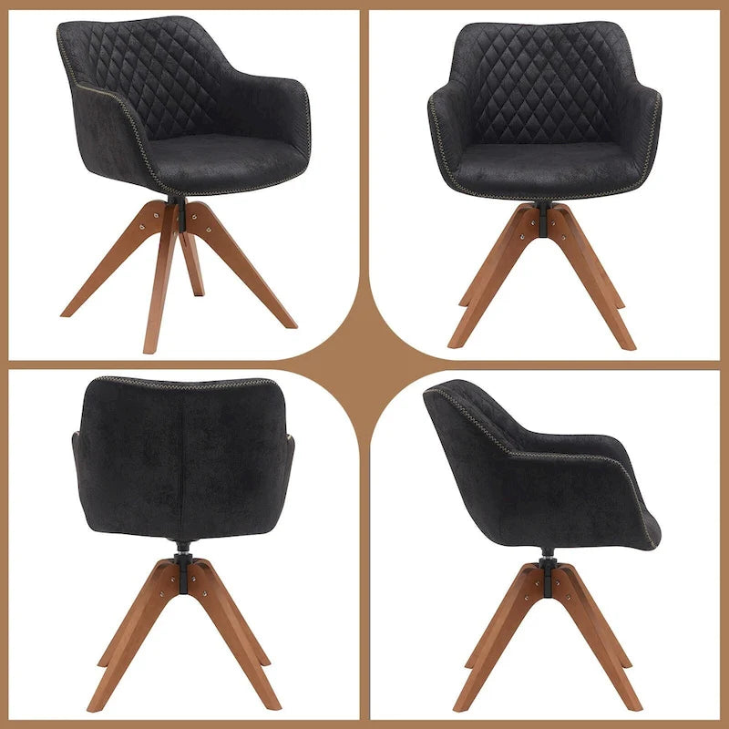 Suede Swivel Armchair Office Accent Arm Chair