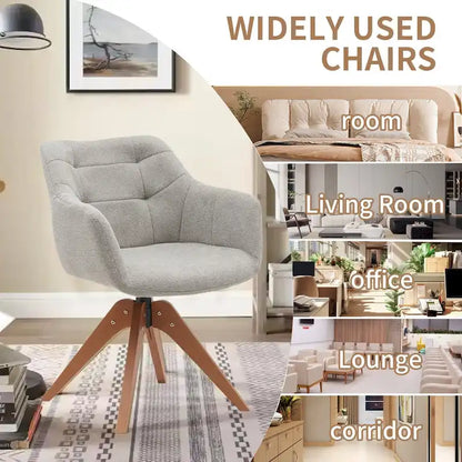 Suede Swivel Armchair Office Accent Arm Chair