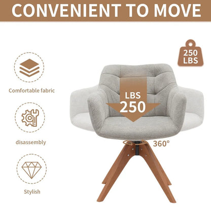 Suede Swivel Armchair Office Accent Arm Chair