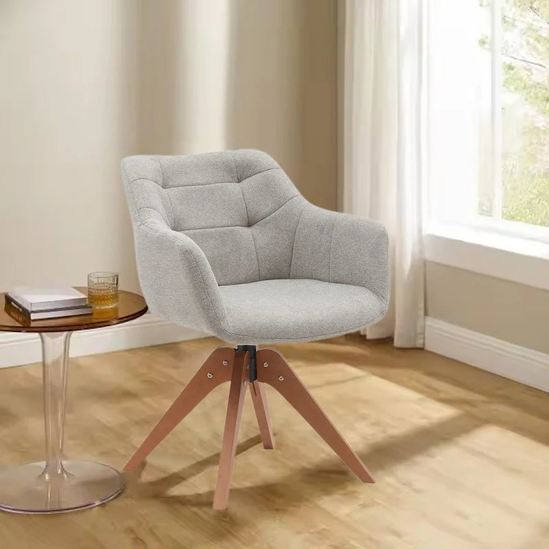 Suede Swivel Armchair Office Accent Arm Chair