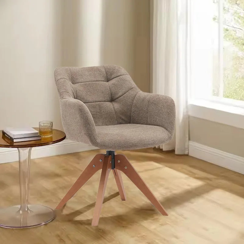 Suede Swivel Armchair Office Accent Arm Chair