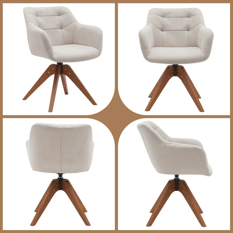 Suede Swivel Armchair Office Accent Arm Chair