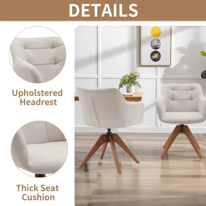 Suede Swivel Armchair Office Accent Arm Chair