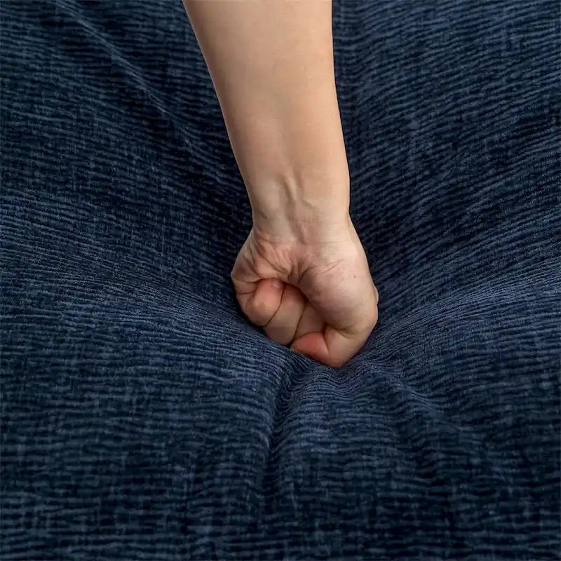 112.6  Chenille Upholstered Sectional Sofa with 2 Removable Ottoman