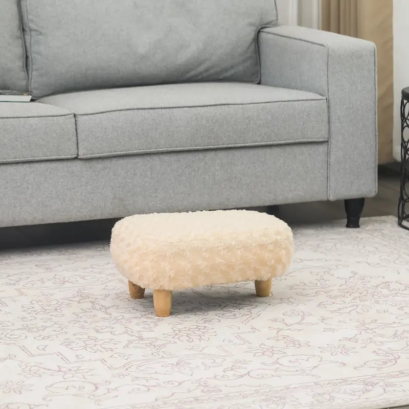 Adeco Foot Stool U Shape Ottoman for Living Room Bedroom