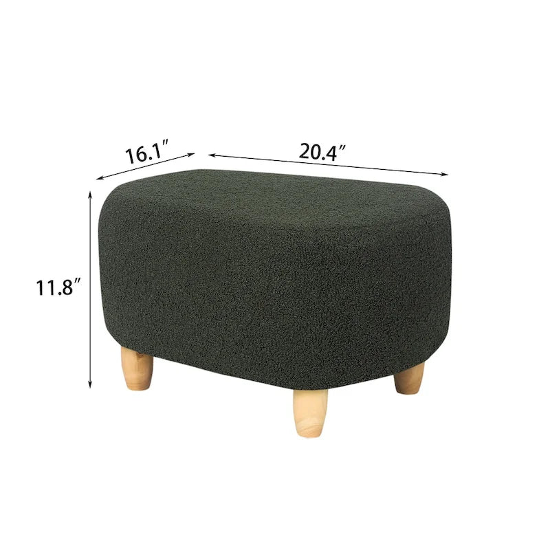 Adeco Foot Stool U Shape Ottoman for Living Room Bedroom