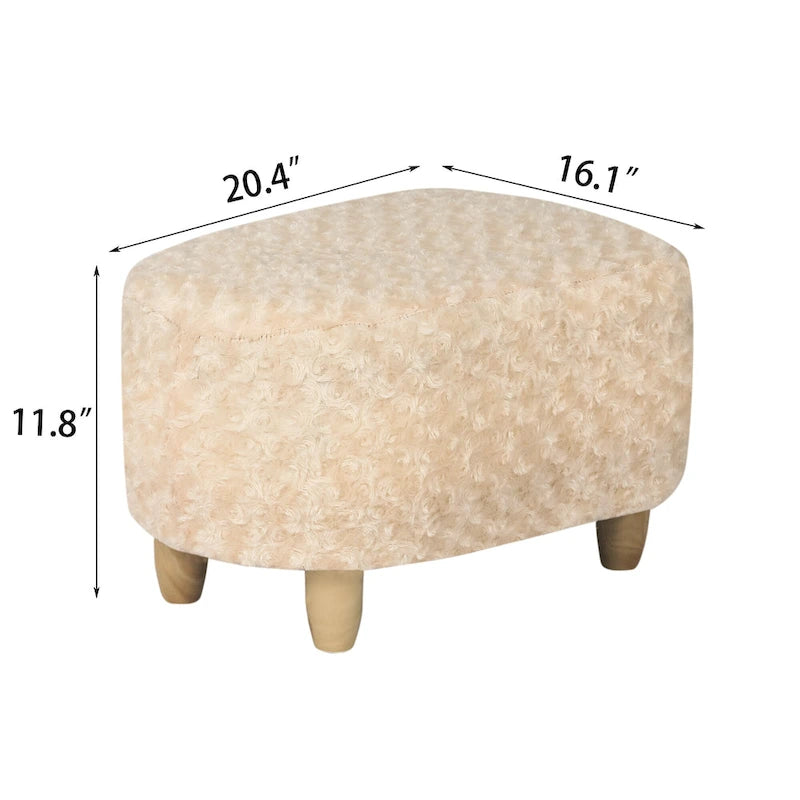 Adeco Foot Stool U Shape Ottoman for Living Room Bedroom