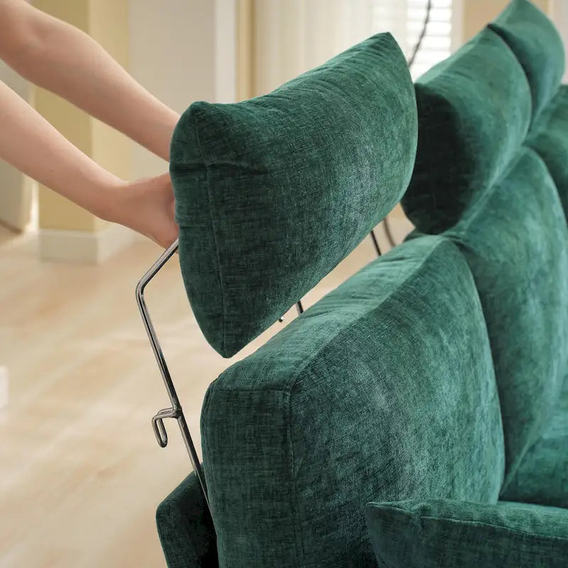 89  Chenille Sectional Sofa Couch With Extra Wide Chaise For Livingroom