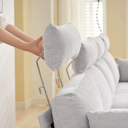 89  Chenille Sectional Sofa Couch With Extra Wide Chaise For Livingroom