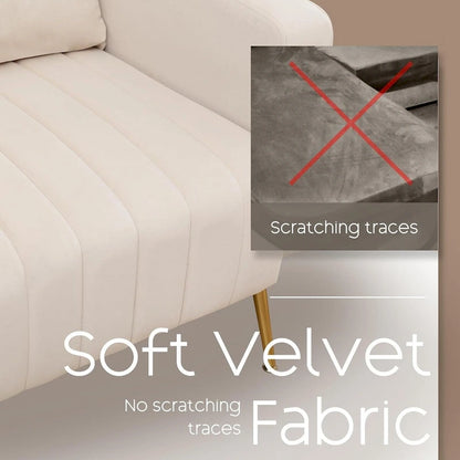 HOMYKA Accent Chair Upholstered Velvet Wingback Armchair Set of 2