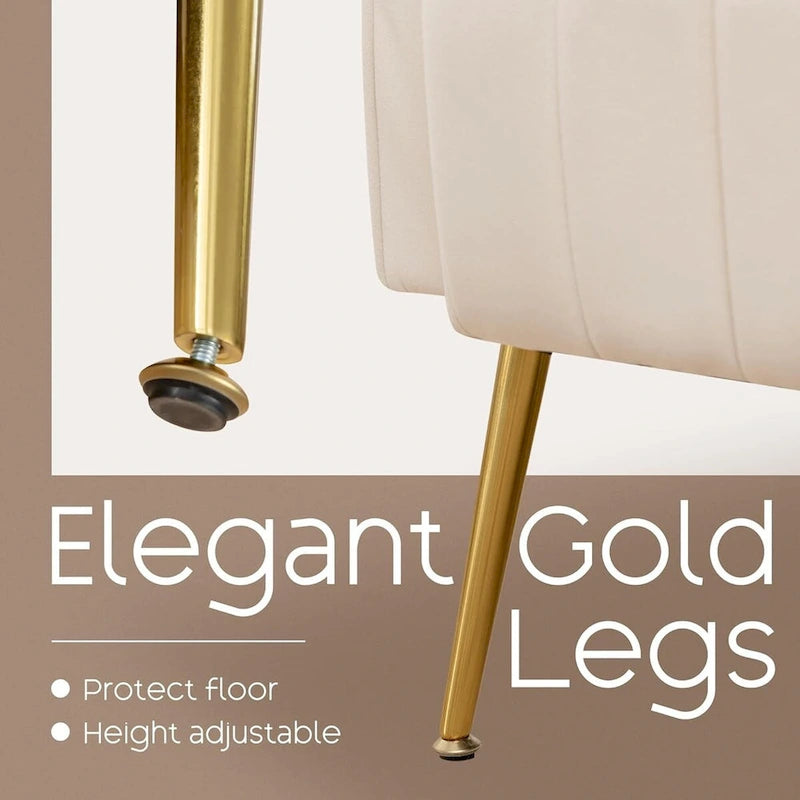 HOMYKA Accent Chair Upholstered Velvet Wingback Armchair Set of 2