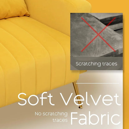 HOMYKA Accent Chair Upholstered Velvet Wingback Armchair Set of 2