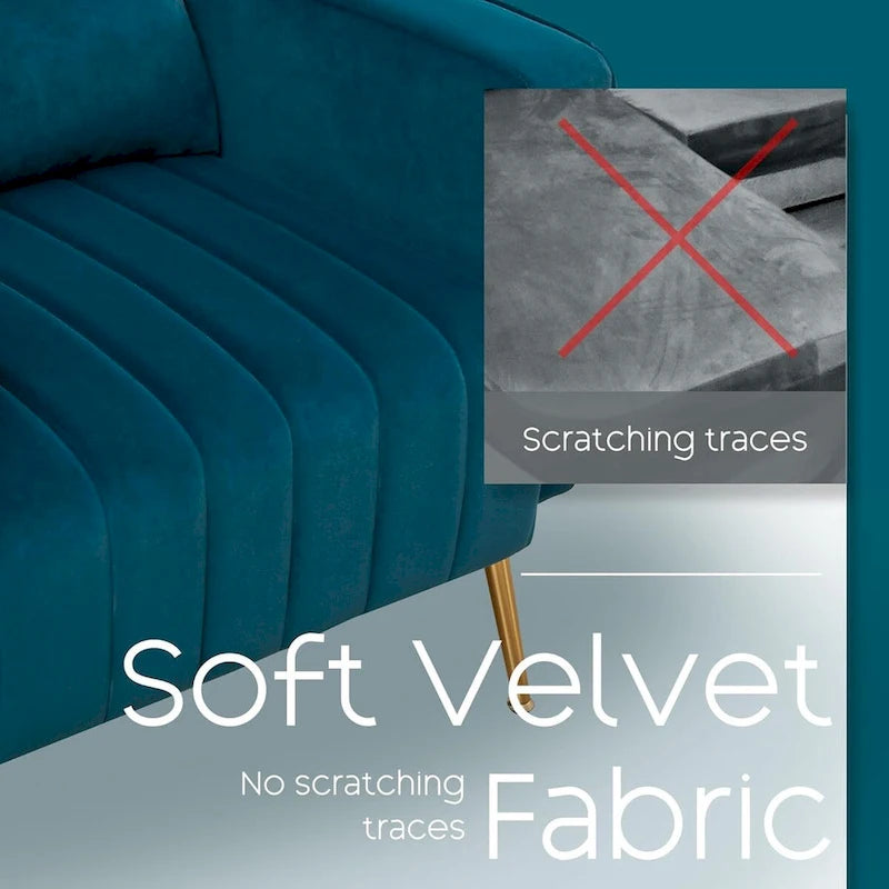 HOMYKA Accent Chair Upholstered Velvet Wingback Armchair Set of 2