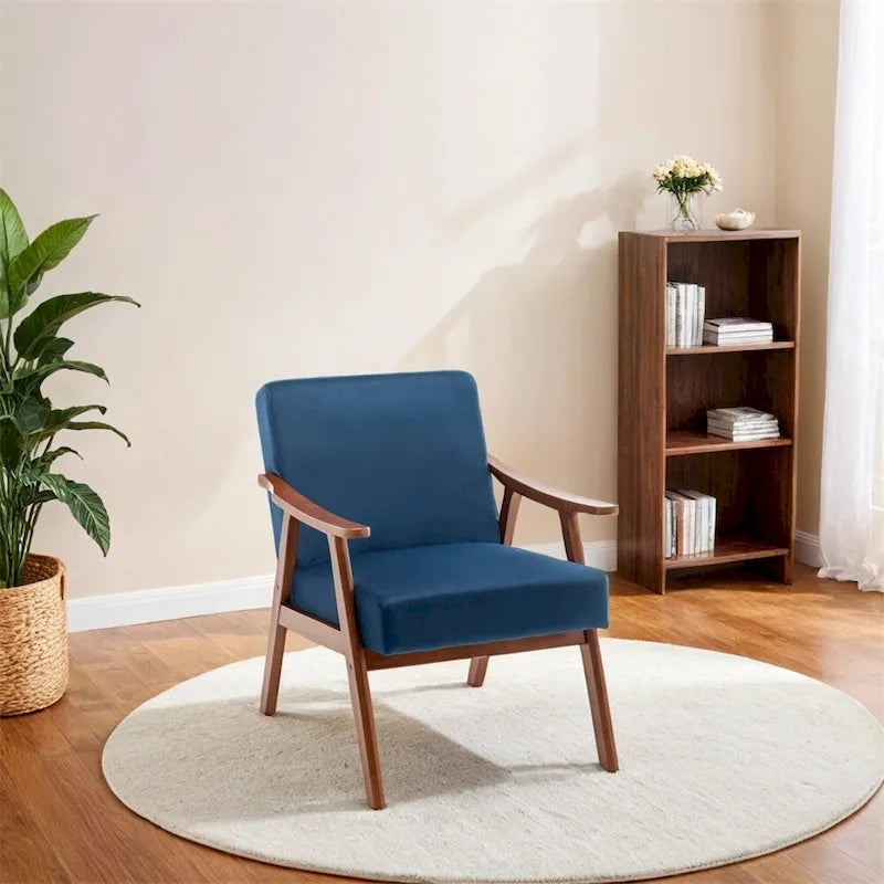 Mid-Century Modern Chair,Living Room Chair with Solid Wood Frame