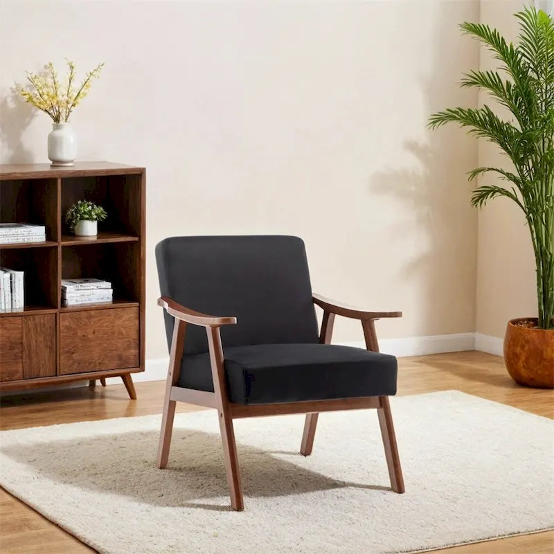 Mid-Century Modern Chair,Living Room Chair with Solid Wood Frame
