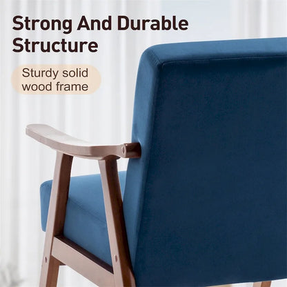 Mid-Century Modern Chair,Living Room Chair with Solid Wood Frame