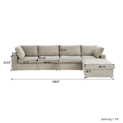 Cloud Modular Sectional Sofa,Down Filled Comfort Sofa Couch for Living Room