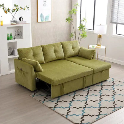 Divano Sezionale Modulare a L con Chaise Reversibile e Sedile Contenitore