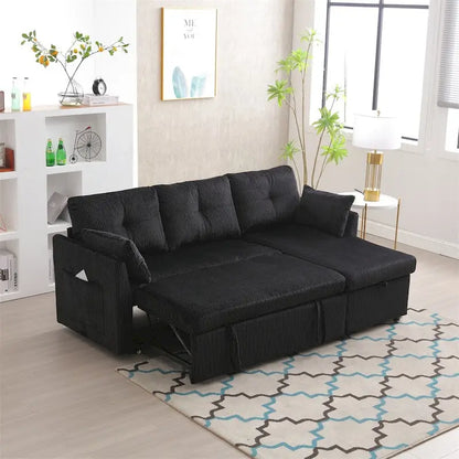 Divano Sezionale Modulare a L con Chaise Reversibile e Sedile Contenitore