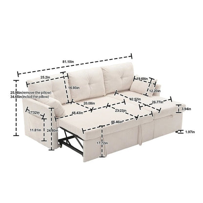 Divano Sezionale Modulare a L con Chaise Reversibile e Sedile Contenitore