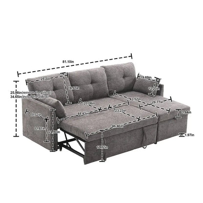 Divano Sezionale Modulare a L con Chaise Reversibile e Sedile Contenitore