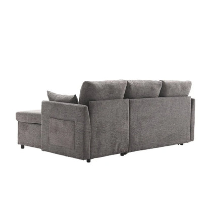 Divano Sezionale Modulare a L con Chaise Reversibile e Sedile Contenitore