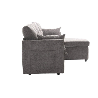 Divano Sezionale Modulare a L con Chaise Reversibile e Sedile Contenitore