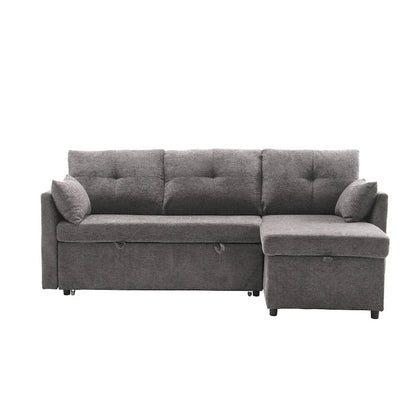 Divano Sezionale Modulare a L con Chaise Reversibile e Sedile Contenitore