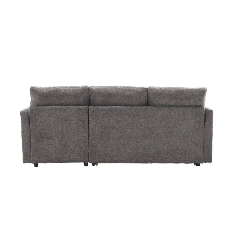 Divano Sezionale Modulare a L con Chaise Reversibile e Sedile Contenitore