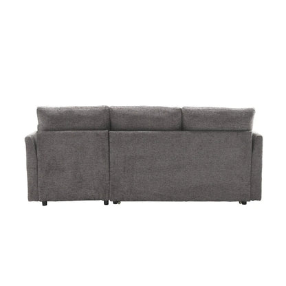 Divano Sezionale Modulare a L con Chaise Reversibile e Sedile Contenitore