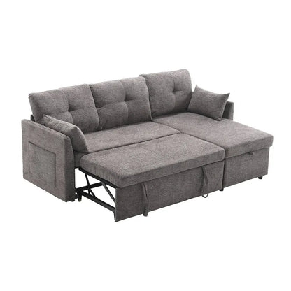 Divano Sezionale Modulare a L con Chaise Reversibile e Sedile Contenitore