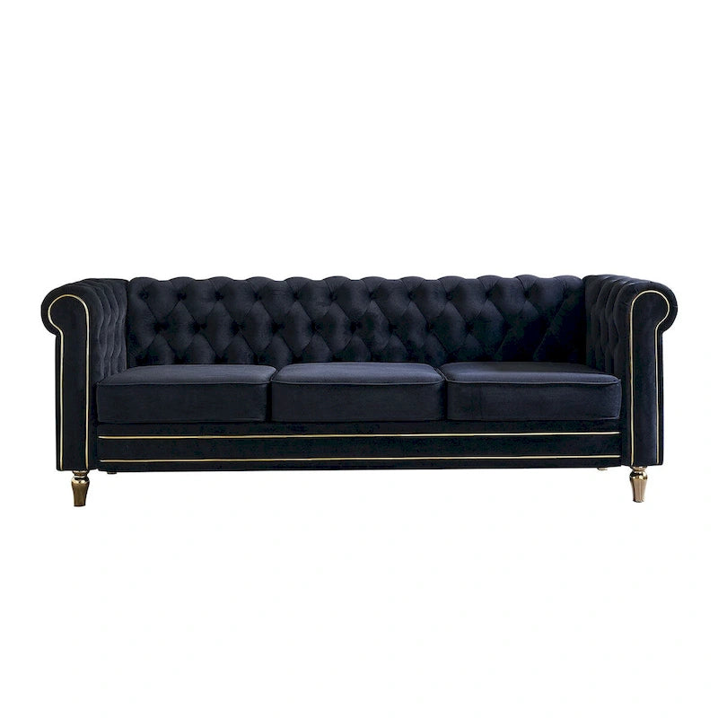 Modern Style Velvet Sofa 84.65 inch for Living Room