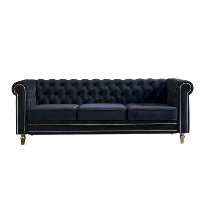 Modern Style Velvet Sofa 84.65 inch for Living Room