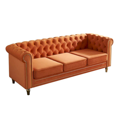 Modern Style Velvet Sofa 84.65 inch for Living Room