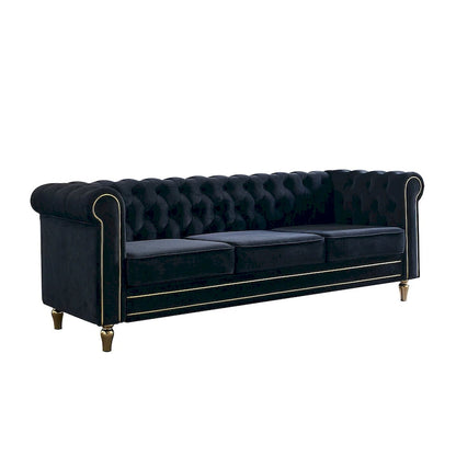 Modern Style Velvet Sofa 84.65 inch for Living Room