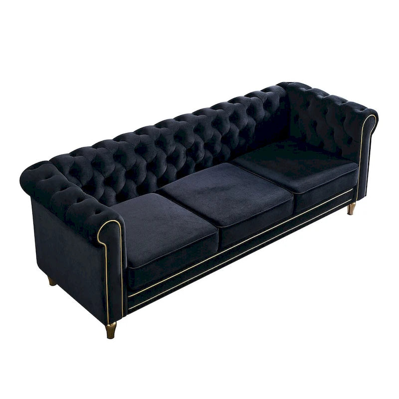 Modern Style Velvet Sofa 84.65 inch for Living Room