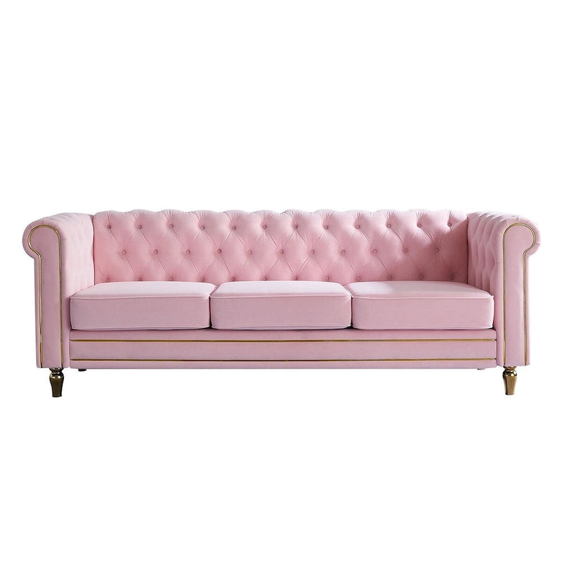 Modern Style Velvet Sofa 84.65 inch for Living Room
