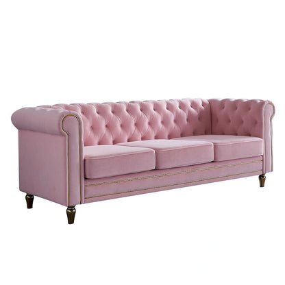 Modern Style Velvet Sofa 84.65 inch for Living Room