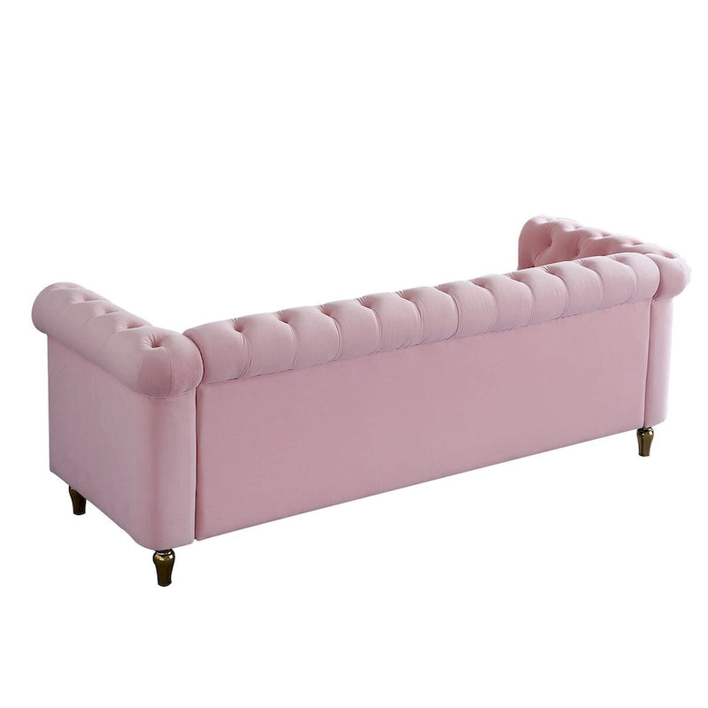 Modern Style Velvet Sofa 84.65 inch for Living Room