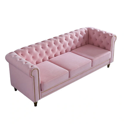 Modern Style Velvet Sofa 84.65 inch for Living Room