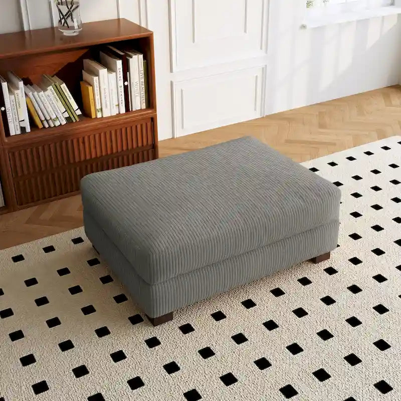 Sofa Corduroy Ottoman with Soild Wood