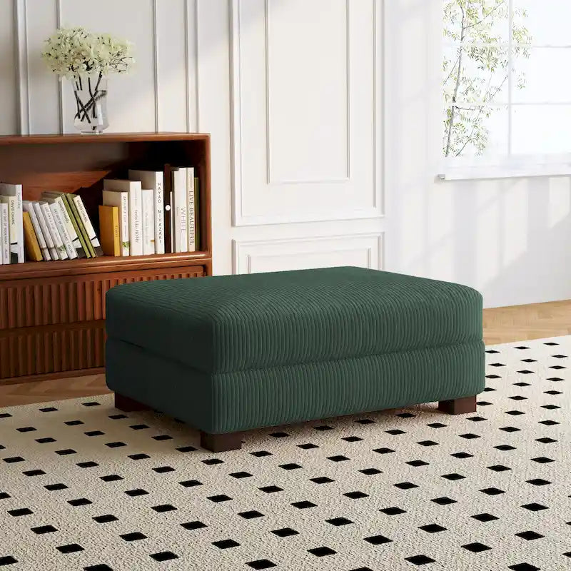Sofa Corduroy Ottoman with Soild Wood