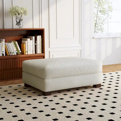 Sofa Corduroy Ottoman with Soild Wood
