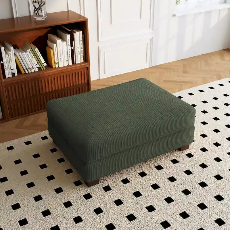 Sofa Corduroy Ottoman with Soild Wood