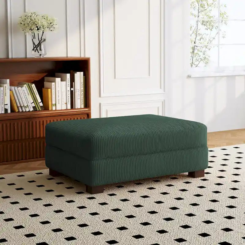 Sofa Corduroy Ottoman with Soild Wood