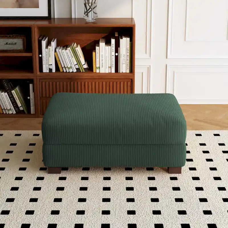 Sofa Corduroy Ottoman with Soild Wood