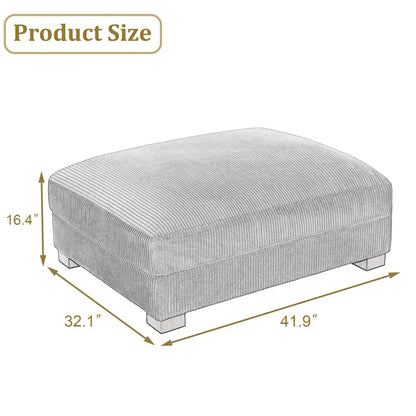 Sofa Corduroy Ottoman with Soild Wood