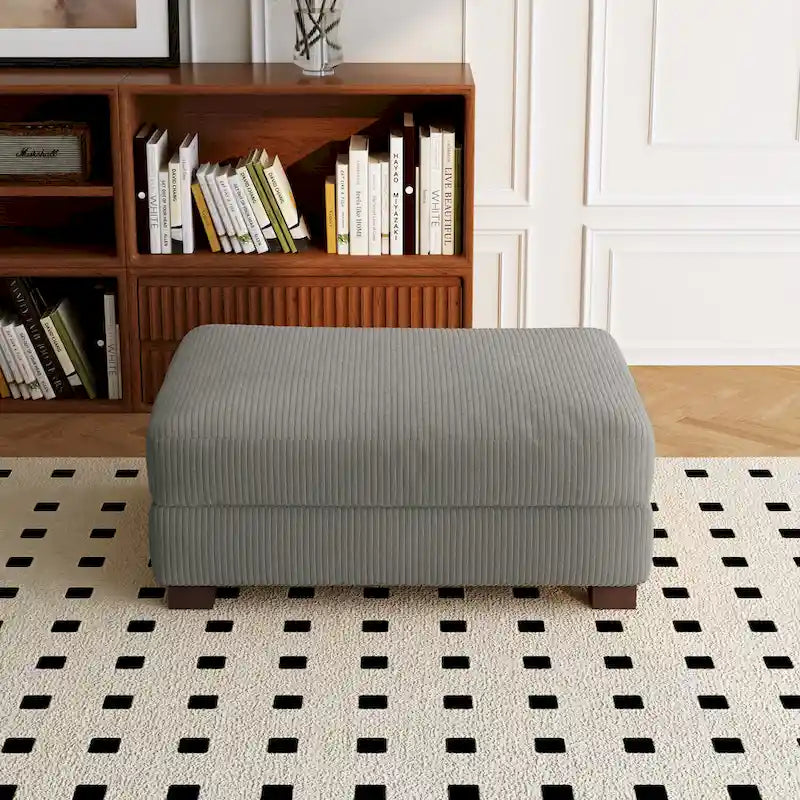 Sofa Corduroy Ottoman with Soild Wood