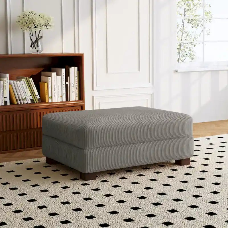 Sofa Corduroy Ottoman with Soild Wood